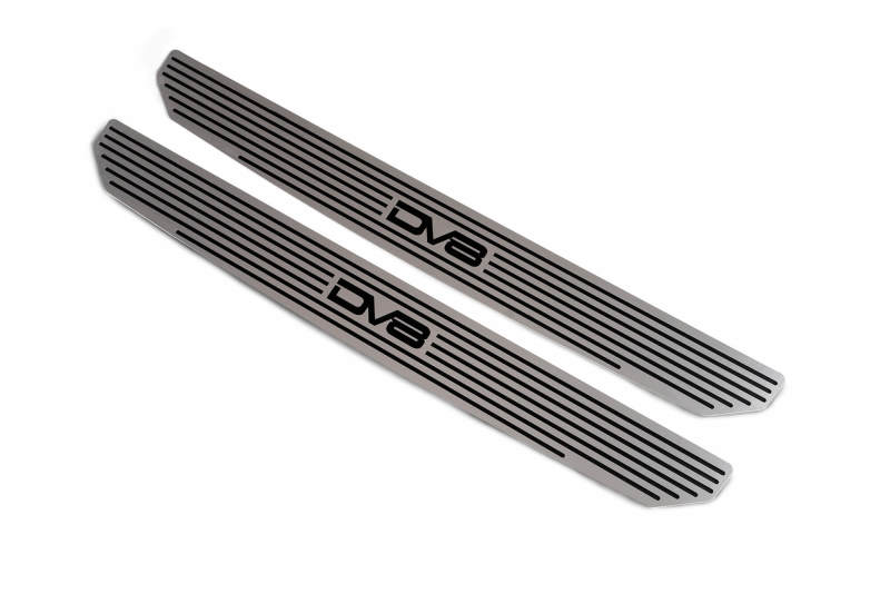 Jeep Wrangler Sill Plates - Front - DV8 Offroad - DV8 Logo - Black - `18-`27